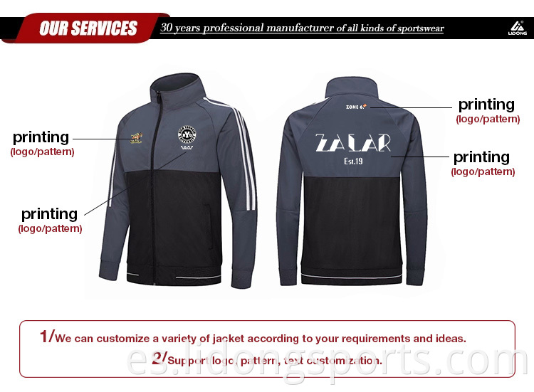 Chaqueta de pista deportiva de la escuela antibacteriana Mujeres Sport Winter Jackets Sports Jackets Femenino para el club de fútbol